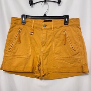 White House Black Market Pret-a-Play Utility Shorts Mustard Yellow Size 12